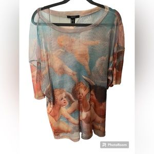 Forever 21 angel mesh top